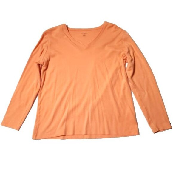 cc Hughes Tops - Women's CC Hughes Peach Top XL 44 Light Orange Long Sleeve